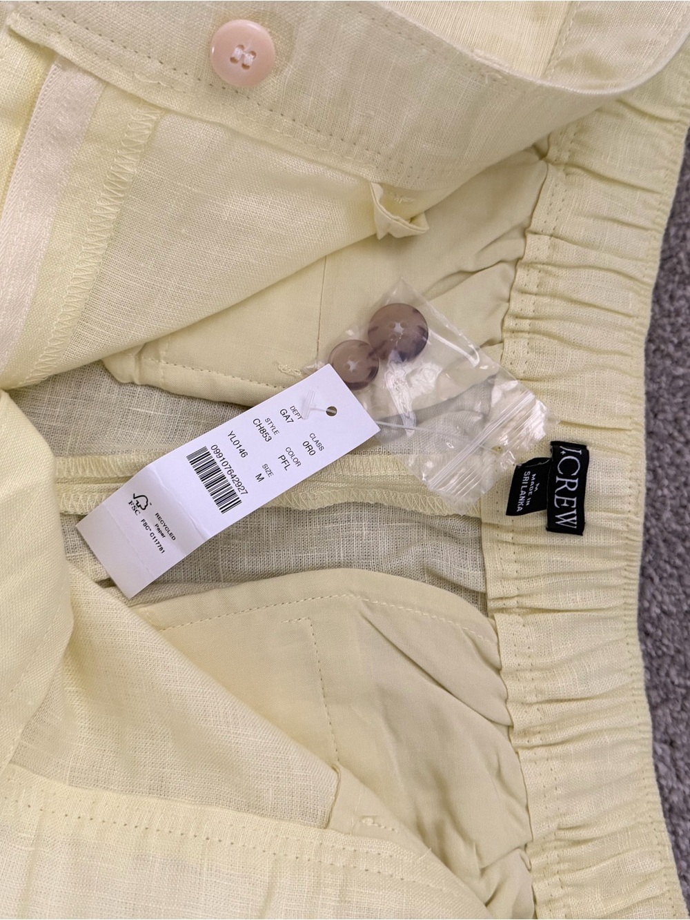 J. Crew Pale Yellow Linen Pants - Picture 2 of 3